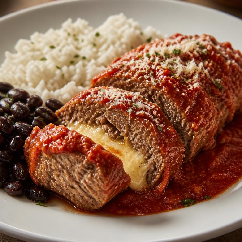 Rice, Beans & Beef Roll Stuffed with Coalho Cheese & Smoked Ham in Pomodoro · 450g