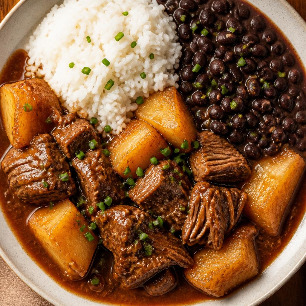 Rice, Beans & Braised Beef with Cassava · 450g