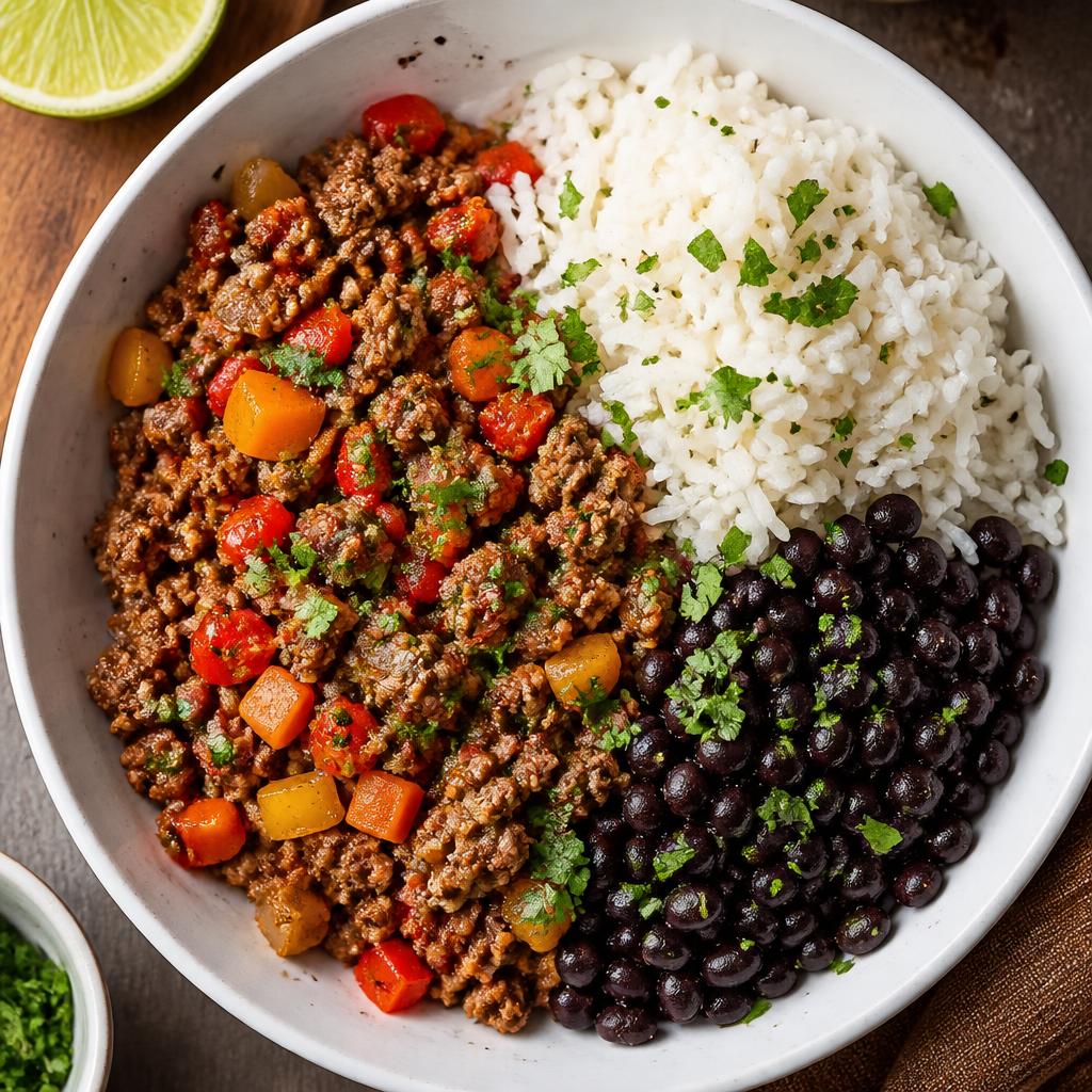 Rice, Beans & Ground Beef with Vegetables · 450g